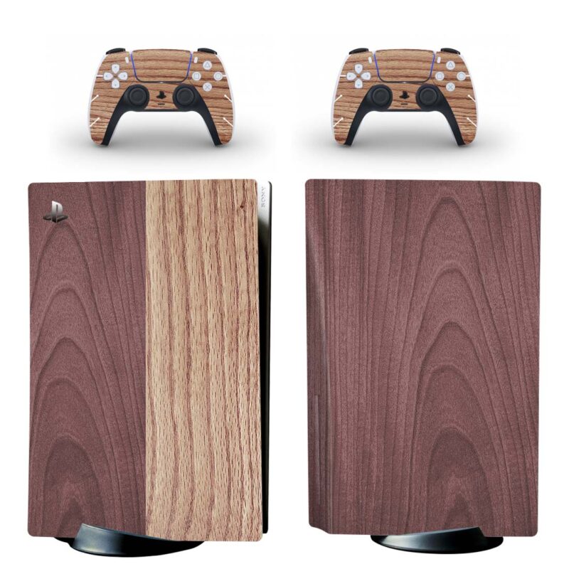 Light And Dark Wood Texture PS5 Skin Sticker Decal