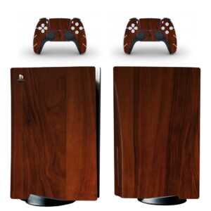 Brown Walnut Wood Pattern PS5 Skin Sticker Decal