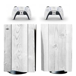 White Wood Plank Texture PS5 Skin Sticker Decal