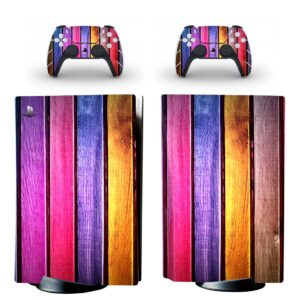 Multicolor Wood Texture PS5 Skin Sticker Decal