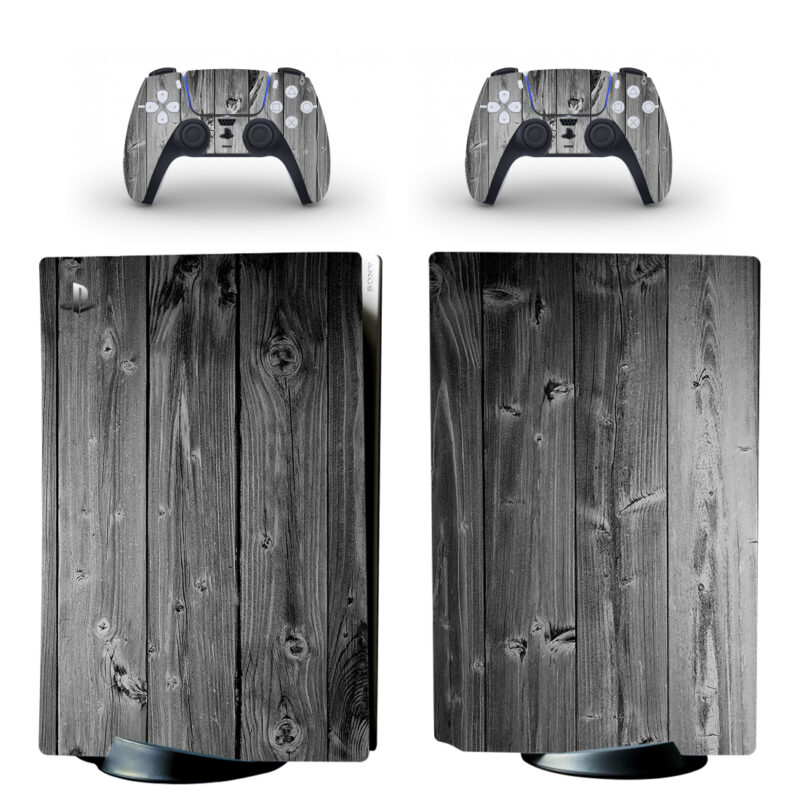 Gray Wood Planks Texture PS5 Skin Sticker Decal