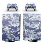 Blue Camouflage Pattern PS5 Skin Sticker Decal