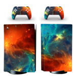 Blue And Orange Space Galaxy PS5 Skin Sticker Decal