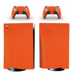 Orange Color Carbon Fiber Texture PS5 Skin Sticker Decal