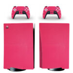 Pink Color Carbon Fiber Texture PS5 Skin Sticker Decal