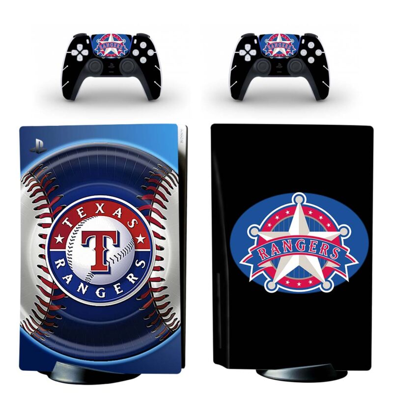 Texas Rangers PS5 Skin Sticker And Controllers