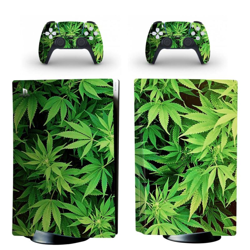 Marijuana Leaves PS5 Skin Sticker Decal