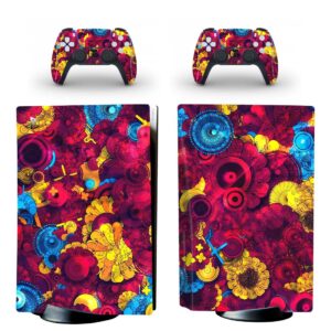 Colorful Psychedelic Digital Flower Art PS5 Skin Sticker Decal