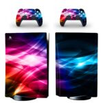 Abstract Colorful Digital Light Waves PS5 Skin Sticker Decal