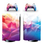 Colorful Polygon Pattern PS5 Skin Sticker And Controllers