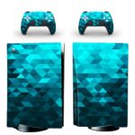 Abstract Blue Triangle Pattern PS5 Skin Sticker Decal