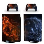 Abstract Fire And Water Birds PS5 Skin Sticker Decal