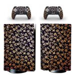 Rose Gold Foil Flower Seamless Pattern PS5 Skin Sticker Decal