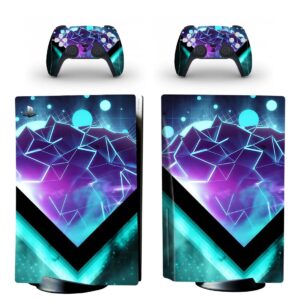 Geometry Blue And Purple Circles And Triangles PS5 Skin Sticker Decal