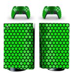 Abstract Honeycomb Green Pattern PS5 Skin Sticker Decal