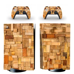 Mosaic Wooden Plank Texture PS5 Skin Sticker Decal