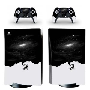 Black And White Old Man With Galaxy PS5 Skin Sticker Decal