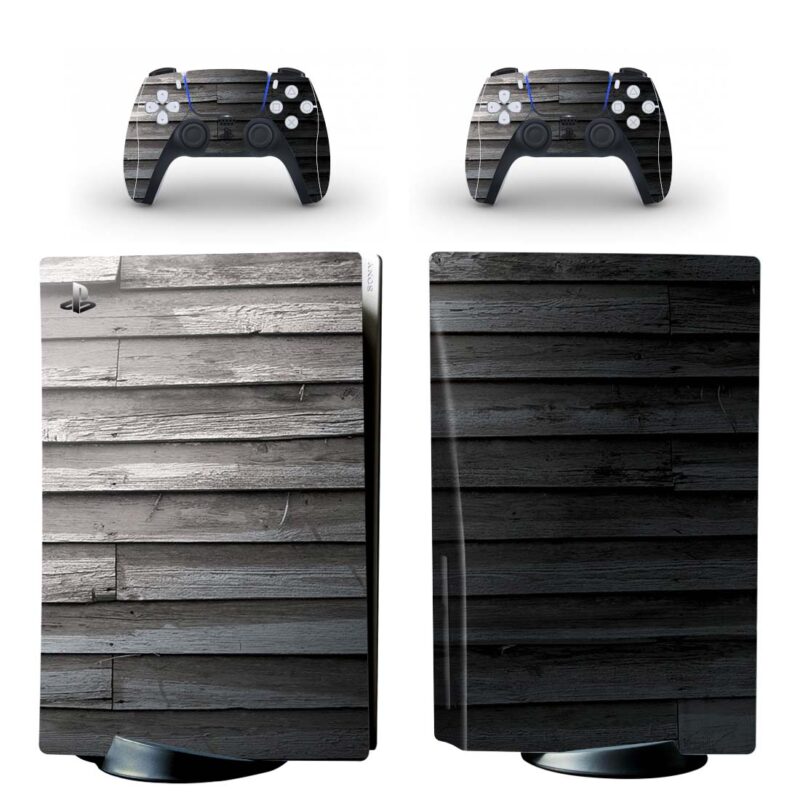 Gray Wooden Panels PS5 Skin Sticker Decal