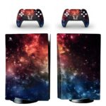 Red And Blue Nebula PS5 Skin Sticker Decal