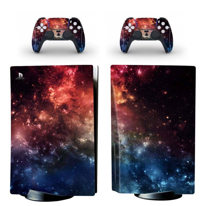 Red And Blue Nebula PS5 Skin Sticker Decal