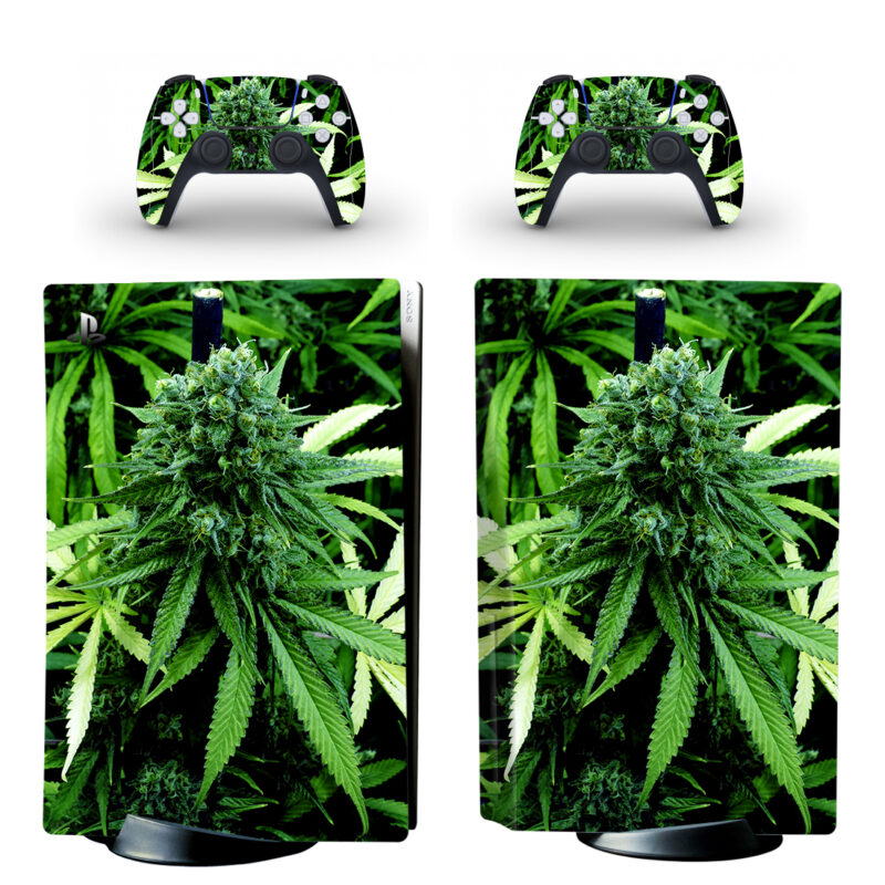 Marijuana Leaves Texture PS5 Skin Sticker Decal