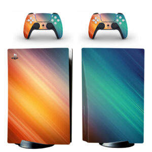 Blue Orange Aurora Minimalistic PS5 Skin Sticker Decal