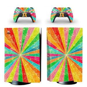 Rainbow Stripes Rays PS5 Skin Sticker Decal