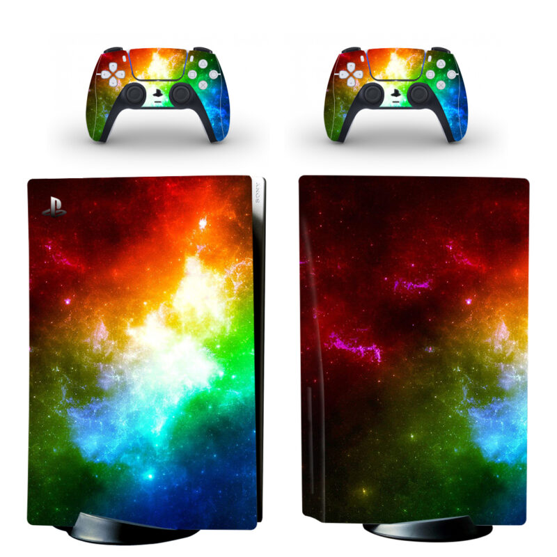 Rainbow Nebula Galaxy PS5 Skin Sticker Decal