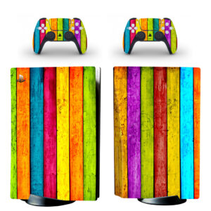 Colorful Wood PS5 Skin Sticker Decal