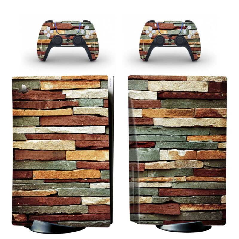 Multicolor Brick Plank PS5 Skin Sticker Decal