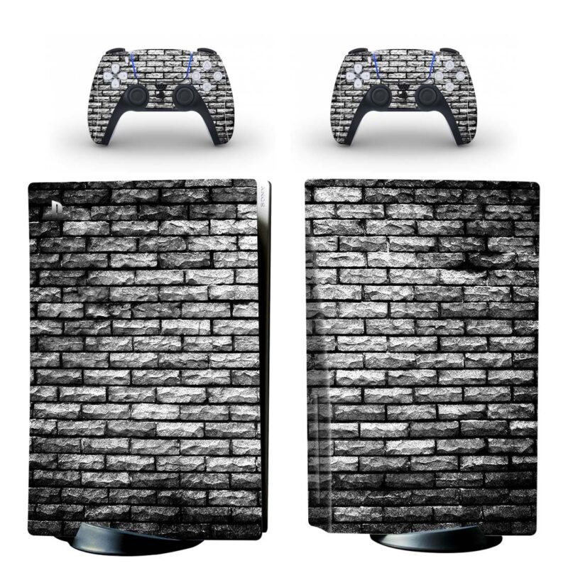 Black Brick Wall Texture PS5 Skin Sticker Decal