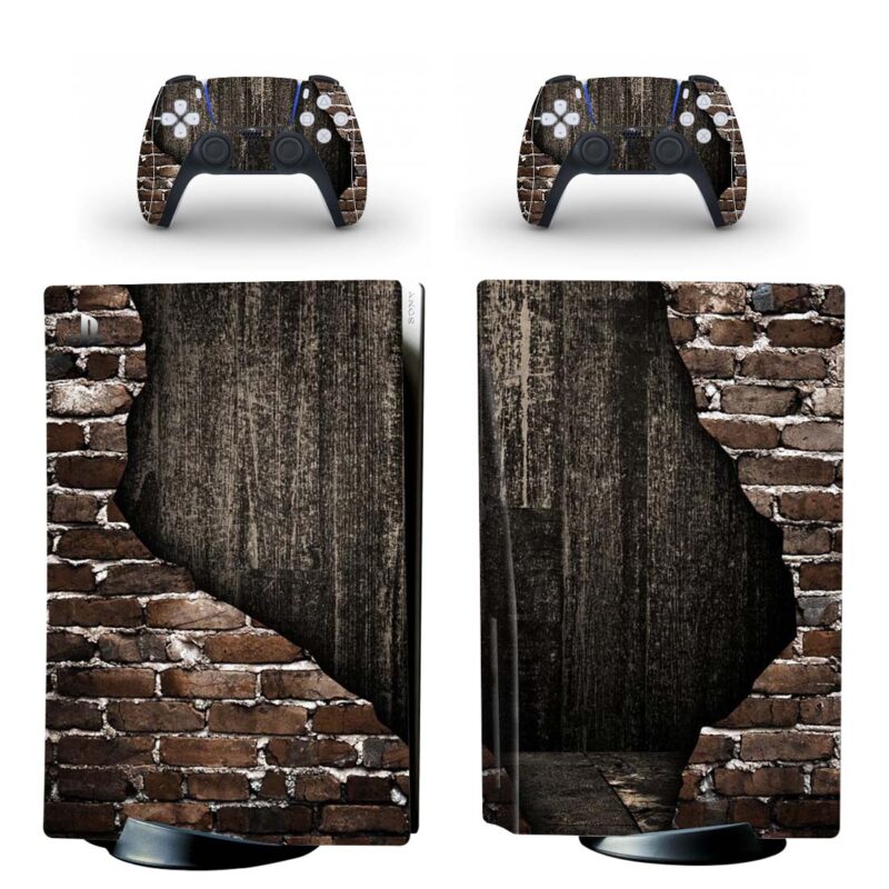 Damaged Brick Wall PS5 Skin Sticker Decal