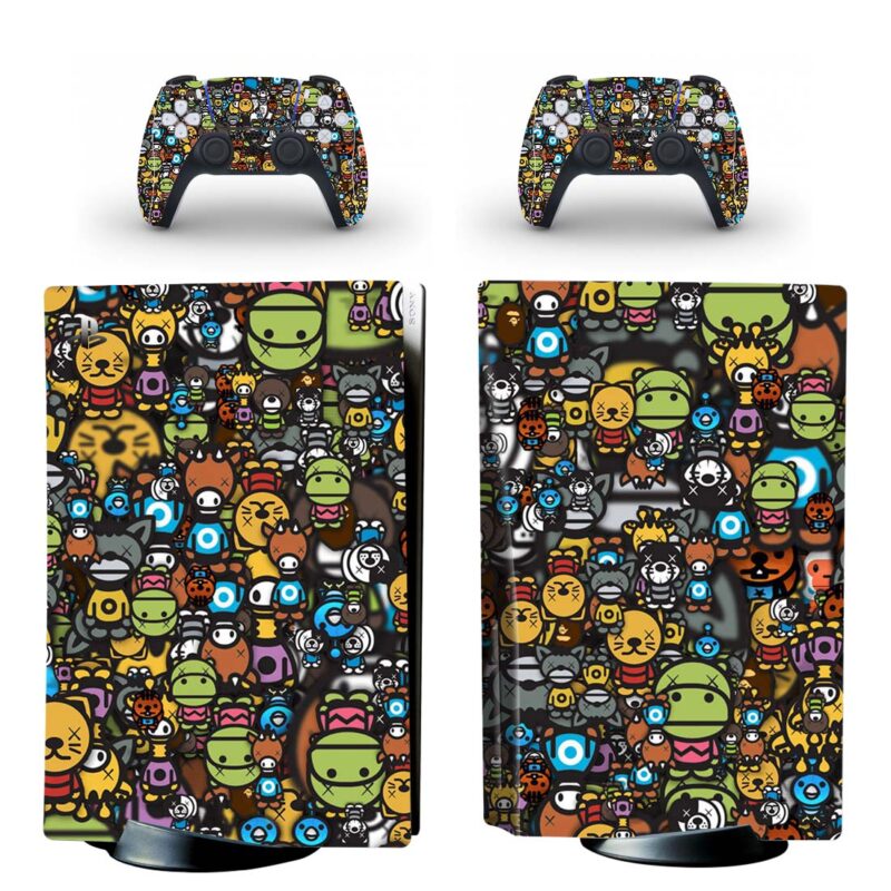 Doggies Bichinhos Color Puppies Sticker Bomb PS5 Skin Sticker Decal