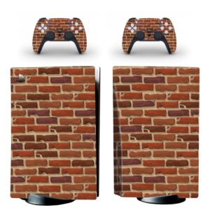 Brick Texture Dark Red Masonry Concrete PS5 Skin Sticker Decal