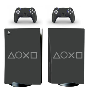 Gray Playstation Symbols PS5 Skin Sticker Decal