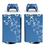 White And Blue Playstation Symbols PS5 Skin Sticker Decal