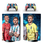 Neymar Cristiano Ronaldo And Lionel Messi Canvas Art PS5 Skin Sticker Decal