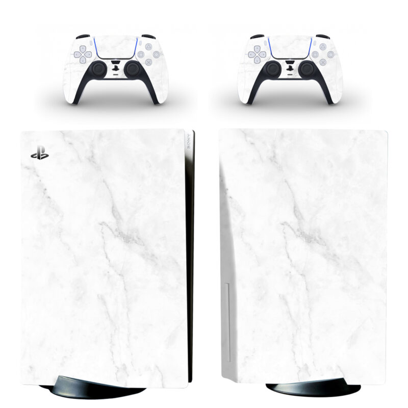 White Marble PS5 Skin Sticker Decal