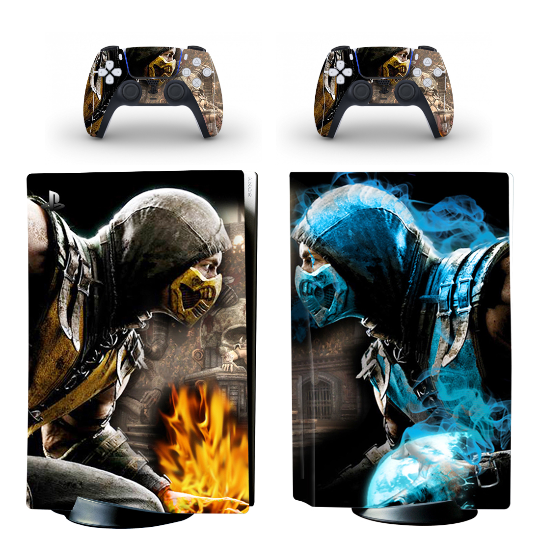 Mortal Kombat X Scorpion Vs Sub Zero PS5 Skin Sticker Decal