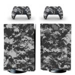 Digital Pixel Gray Camouflage Pattern PS5 Skin Sticker Decal