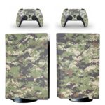 Digital Green Camouflage Pattern PS5 Skin Sticker Decal