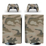 Classic Brown Military Camouflage Texture PS5 Skin Sticker And Controllers