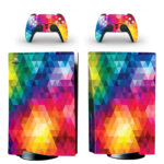 Multicolor Triangle Geometric Pattern PS5 Skin Sticker Decal Design 1