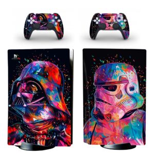Colorful Darth Vader And Stormtrooper Art PS5 Skin Sticker Decal