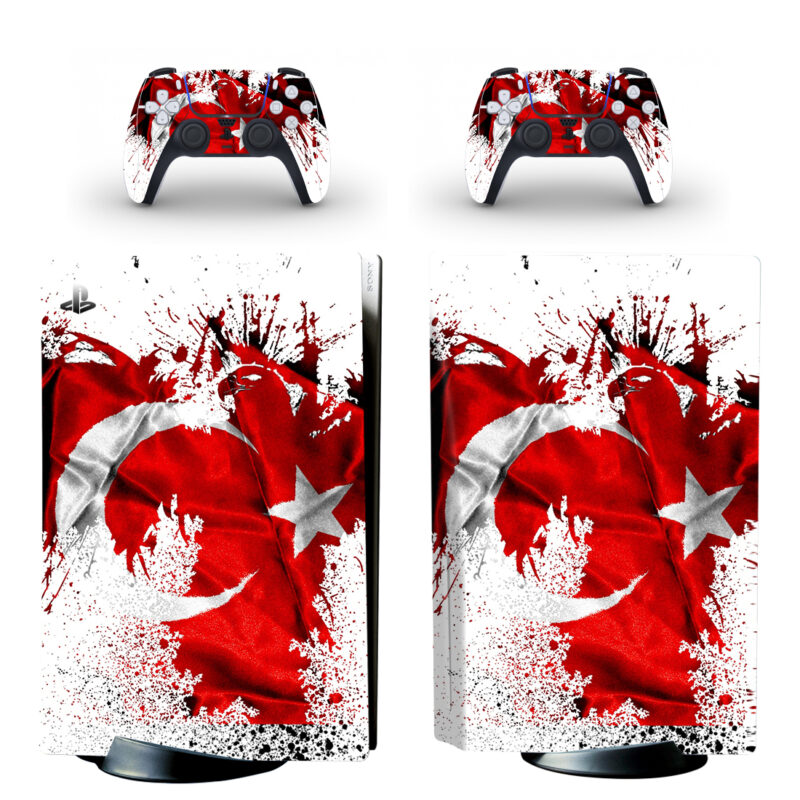 Flag Of Turkey PS5 Skin Sticker And Controllers
