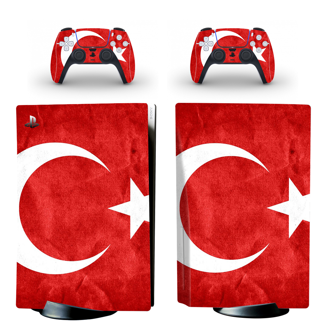 Flag Of Turkey PS5 Skin Sticker Decal Design 1