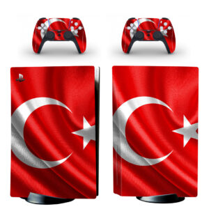 Flag Of Turkey PS5 Skin Sticker And Controllers Design 1