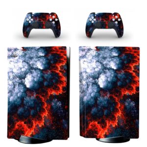 Fractal Red Atmosphere Space Art PS5 Skin Sticker Decal