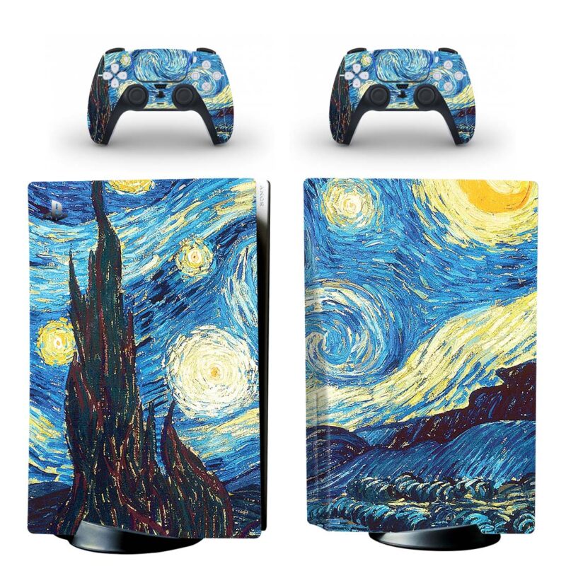 The Starry Night Painting PS5 Skin Sticker Decal
