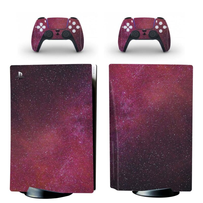 Pink With Red Starry Sky PS5 Skin Sticker Decal